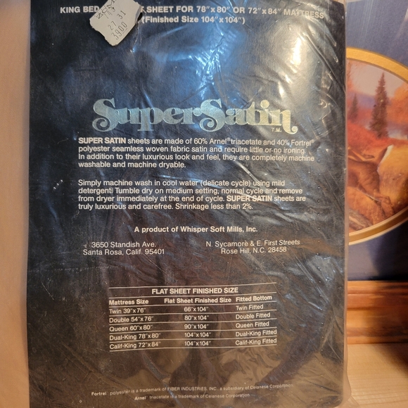 Whisper Soft Mills Super Satin Flat King Sheet - Picture 3 of 6